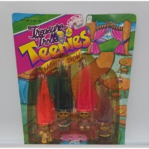 Vintage Treasure Trolls Teenies Fashion Show 4 Pack 1992 Ace Novelty New 1990's